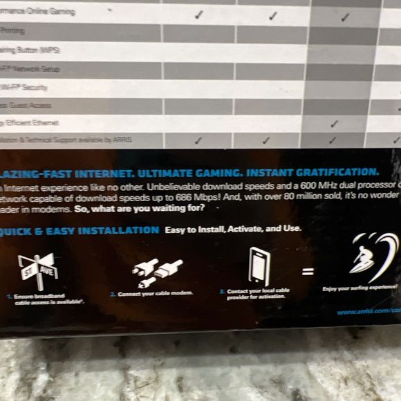 Arris SURFboard 592432-003 RB DOCSIS Modem & Cable 600 Series - Picture 5 of 6